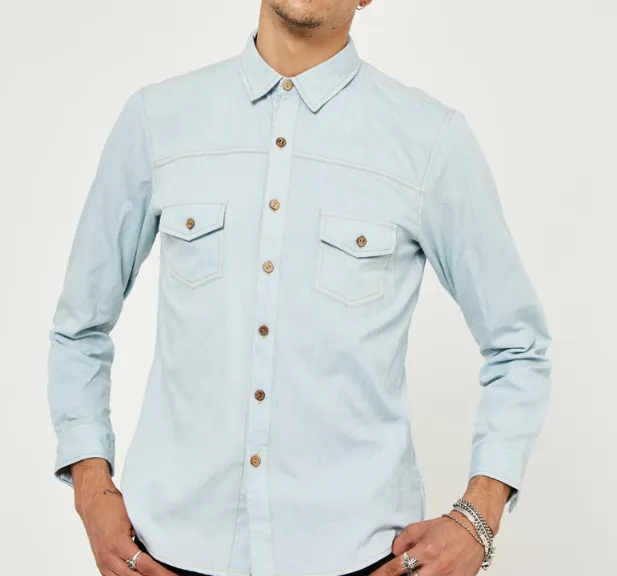 Men's Long Sleeved Slim Cotton Shirt