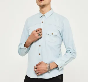 Men's Long Sleeved Slim Cotton Shirt