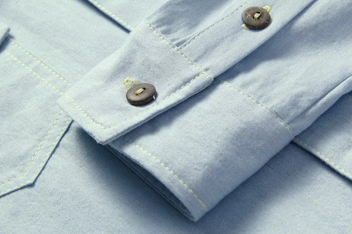 Men's Long Sleeved Slim Cotton Shirt