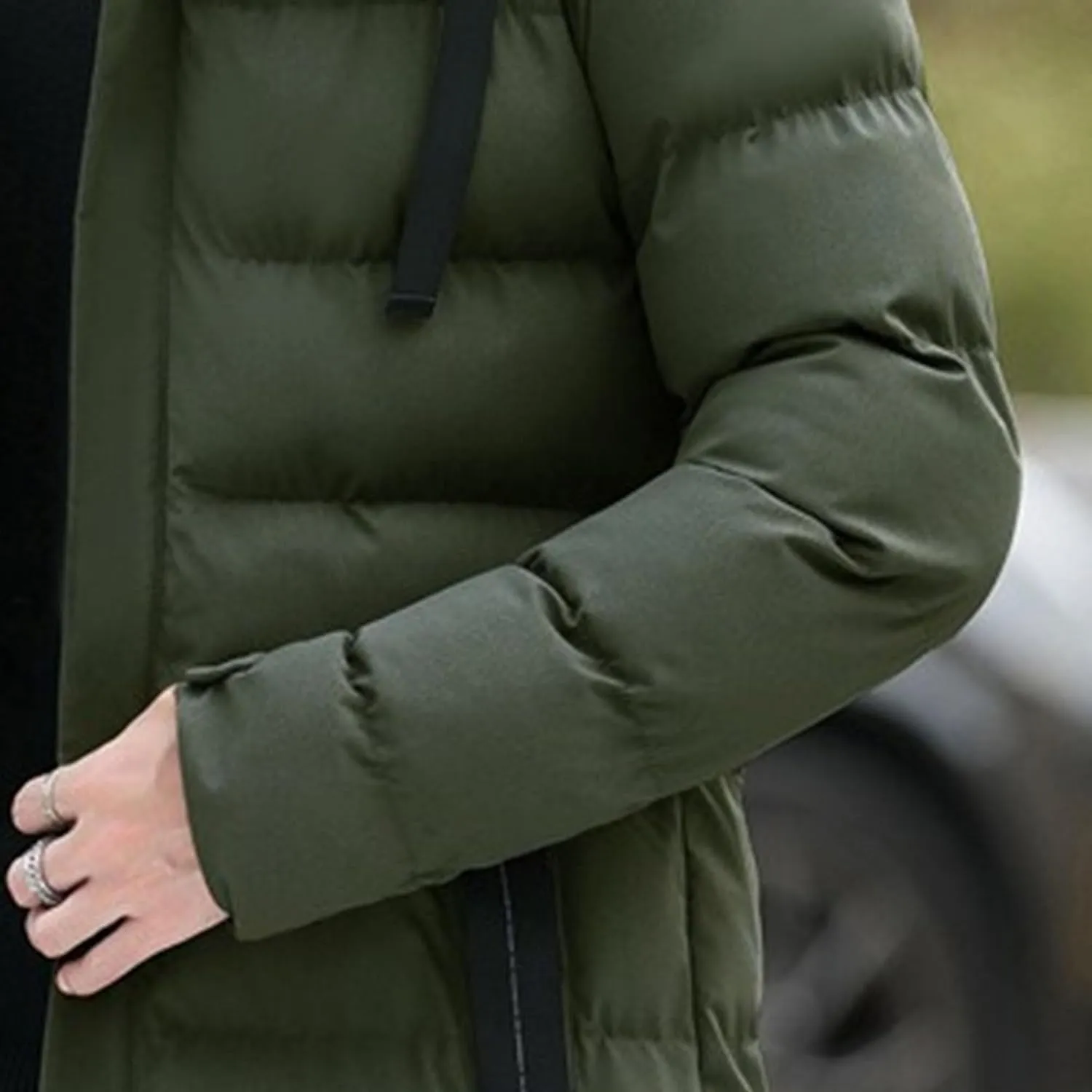 Men’s Long Winter Down Coat Warm Windproof Padded Parka Coats Thickened Quilted Puffer Jacket Winter Outerwear