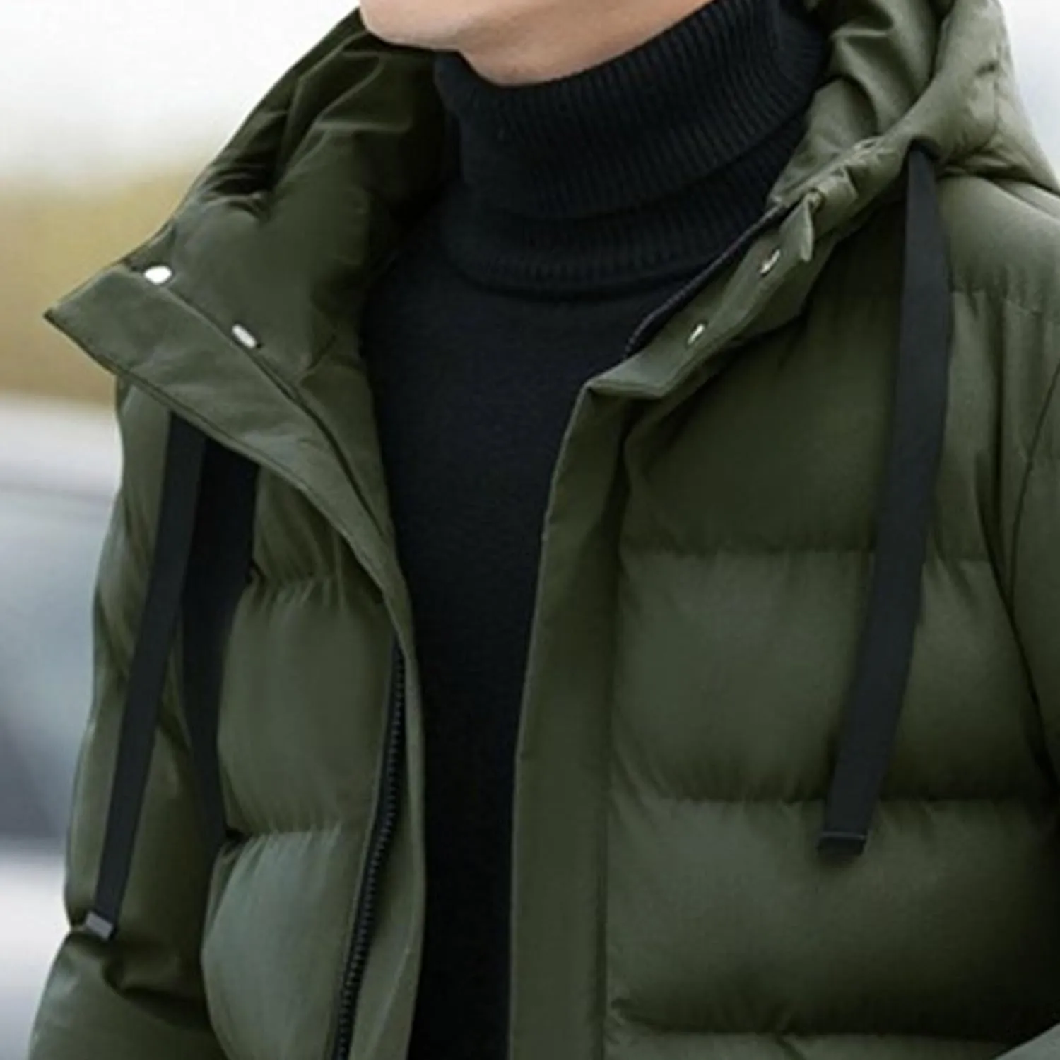Men’s Long Winter Down Coat Warm Windproof Padded Parka Coats Thickened Quilted Puffer Jacket Winter Outerwear