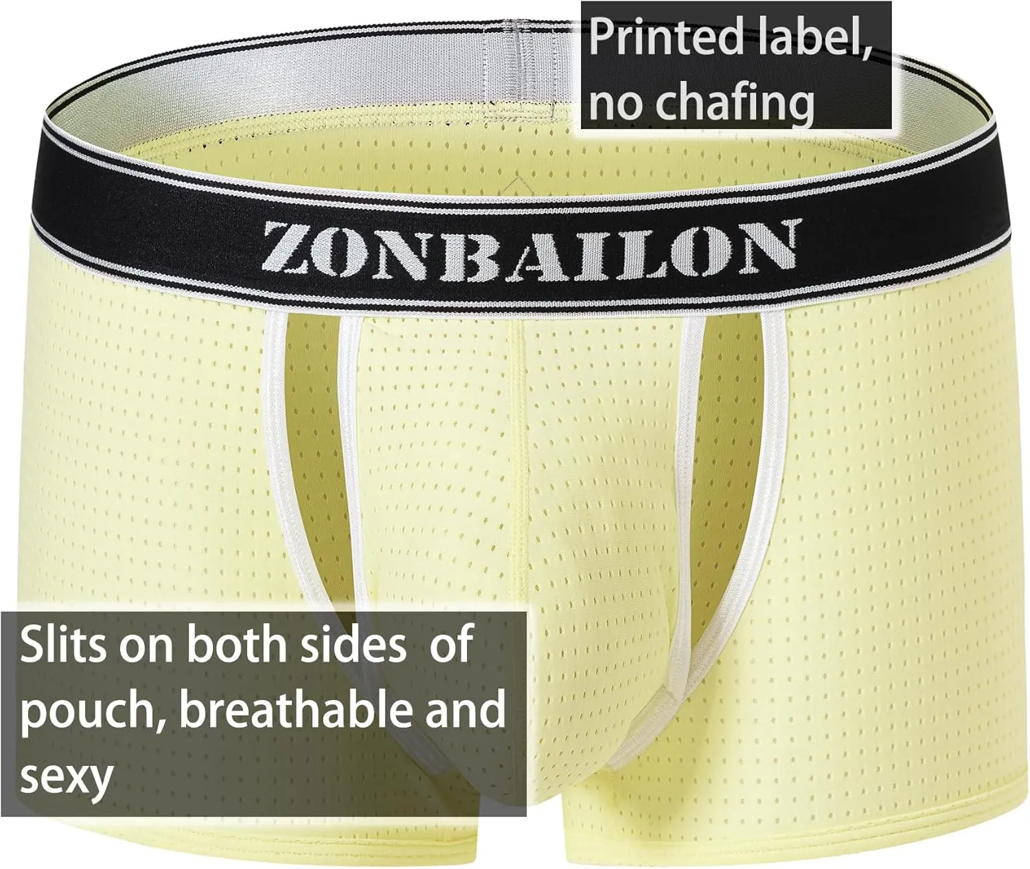 Mens Mesh Boxer Briefs Breathable Trunks Underwear