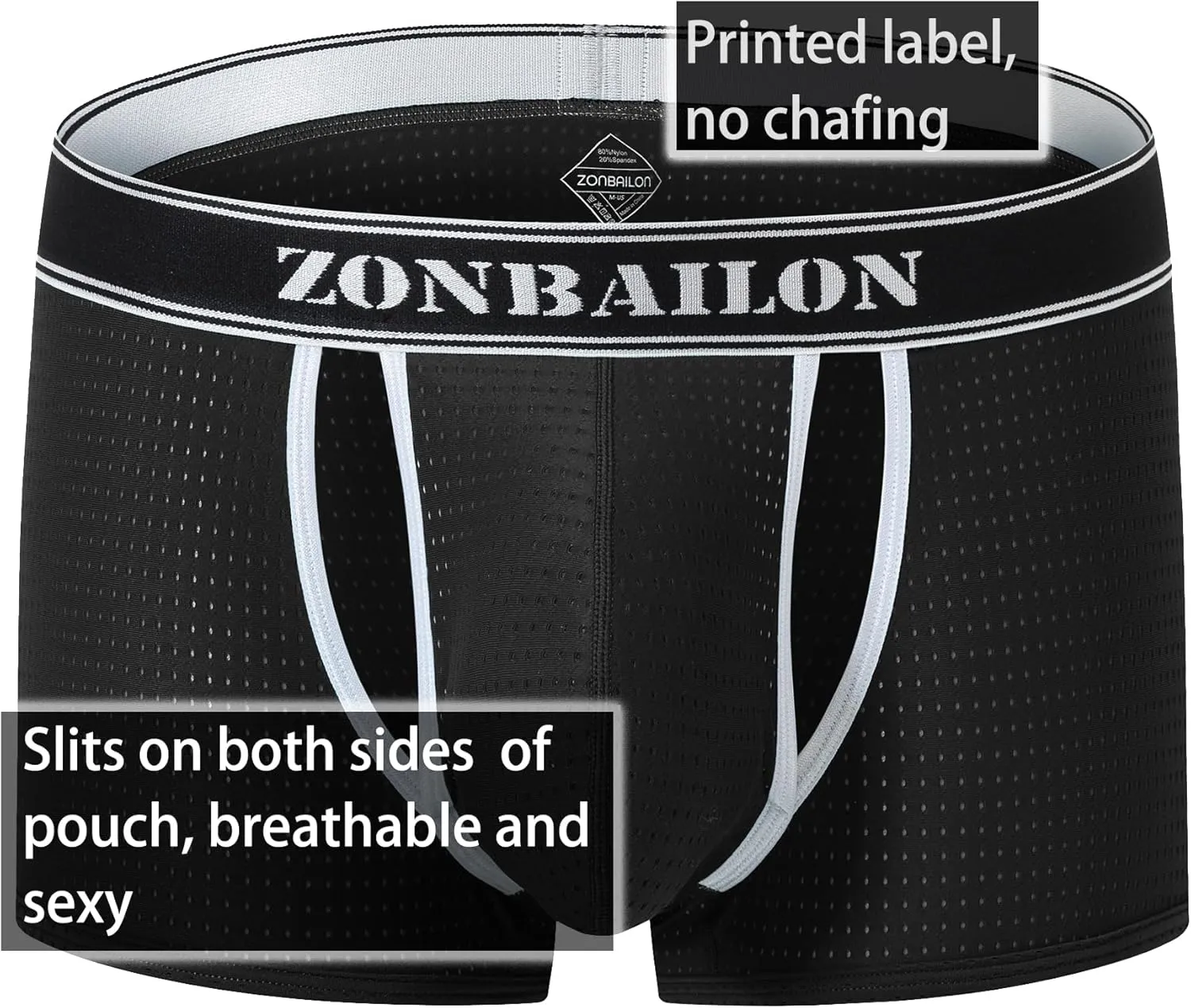 Mens Mesh Boxer Briefs Breathable Trunks Underwear