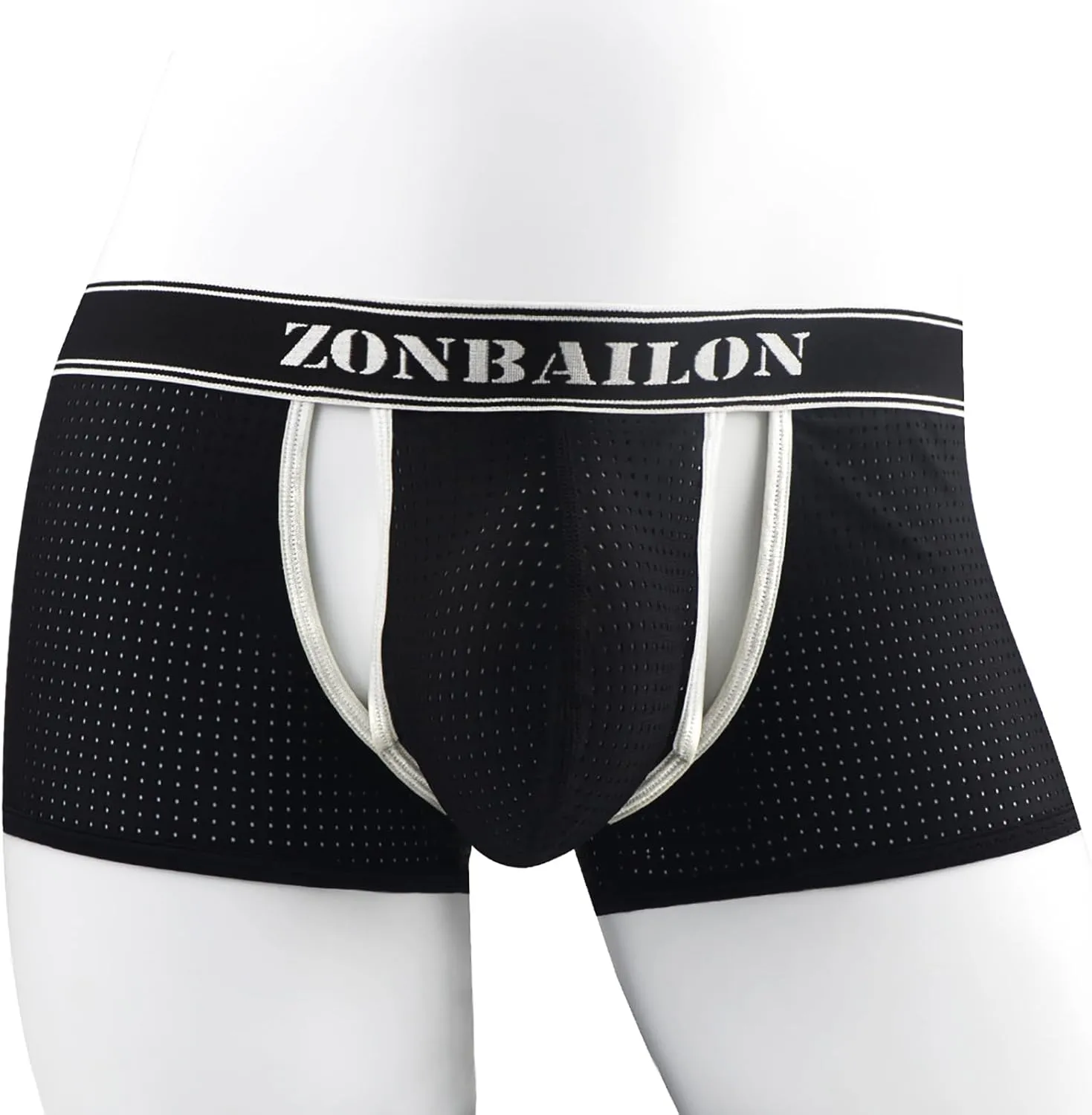 Mens Mesh Boxer Briefs Breathable Trunks Underwear