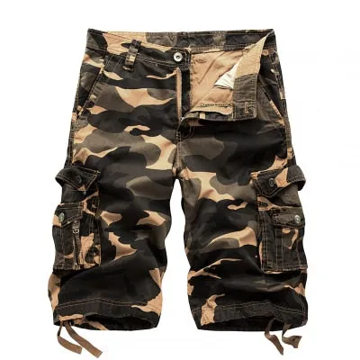 Mens Military Style Camouflage Cargo Shorts