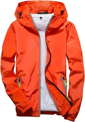 Men's Plus Size Jacket Rain Windbreaker Lightweight Shell Raincoat With Hood For Golf Hiking Travel, M-7XL