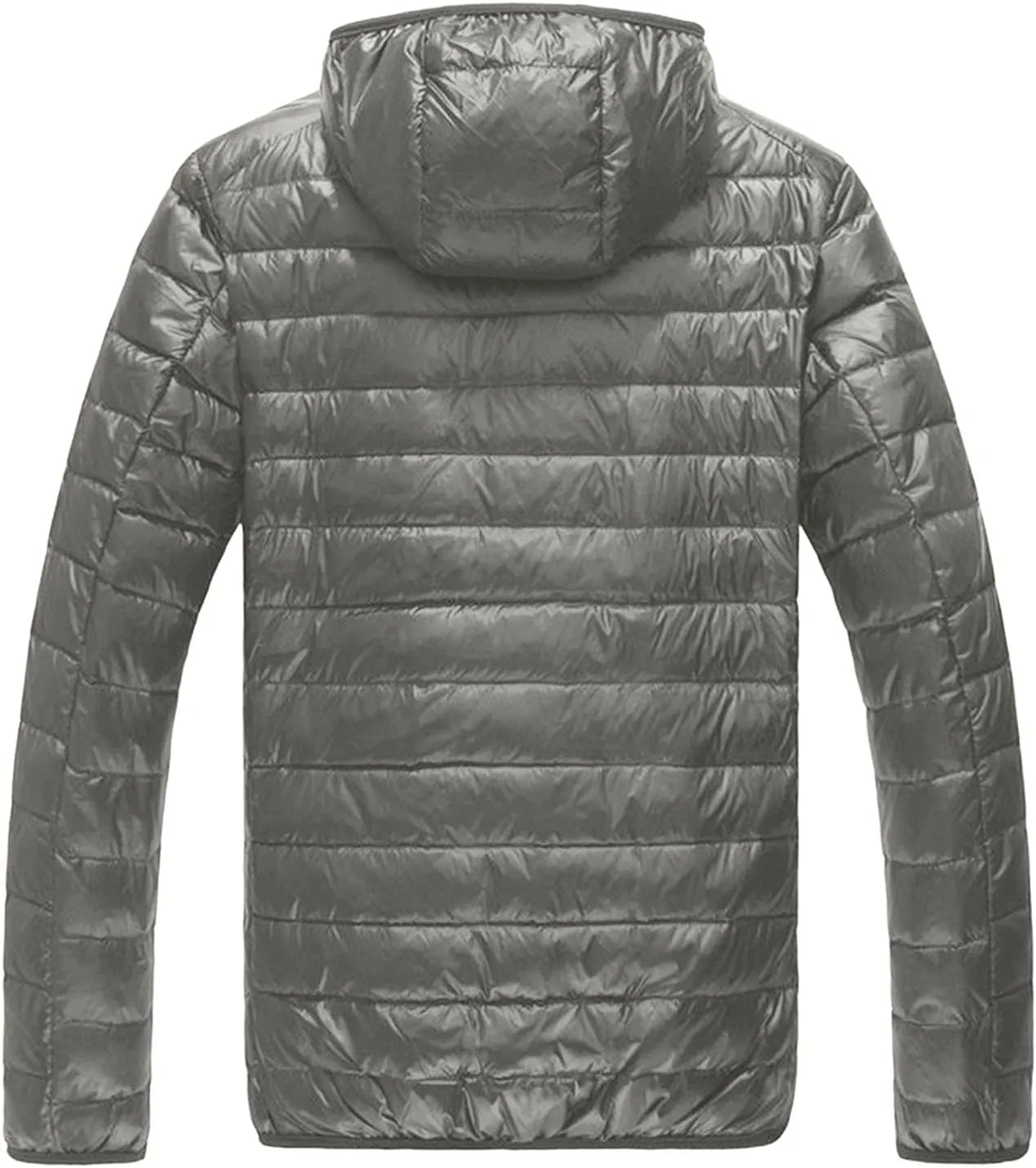 Mens Puffer Jacket, Men's Down Puffer Jacket Packable Lightweight Puffy Bubble Solid Winter Warm Thick Coat with Hood