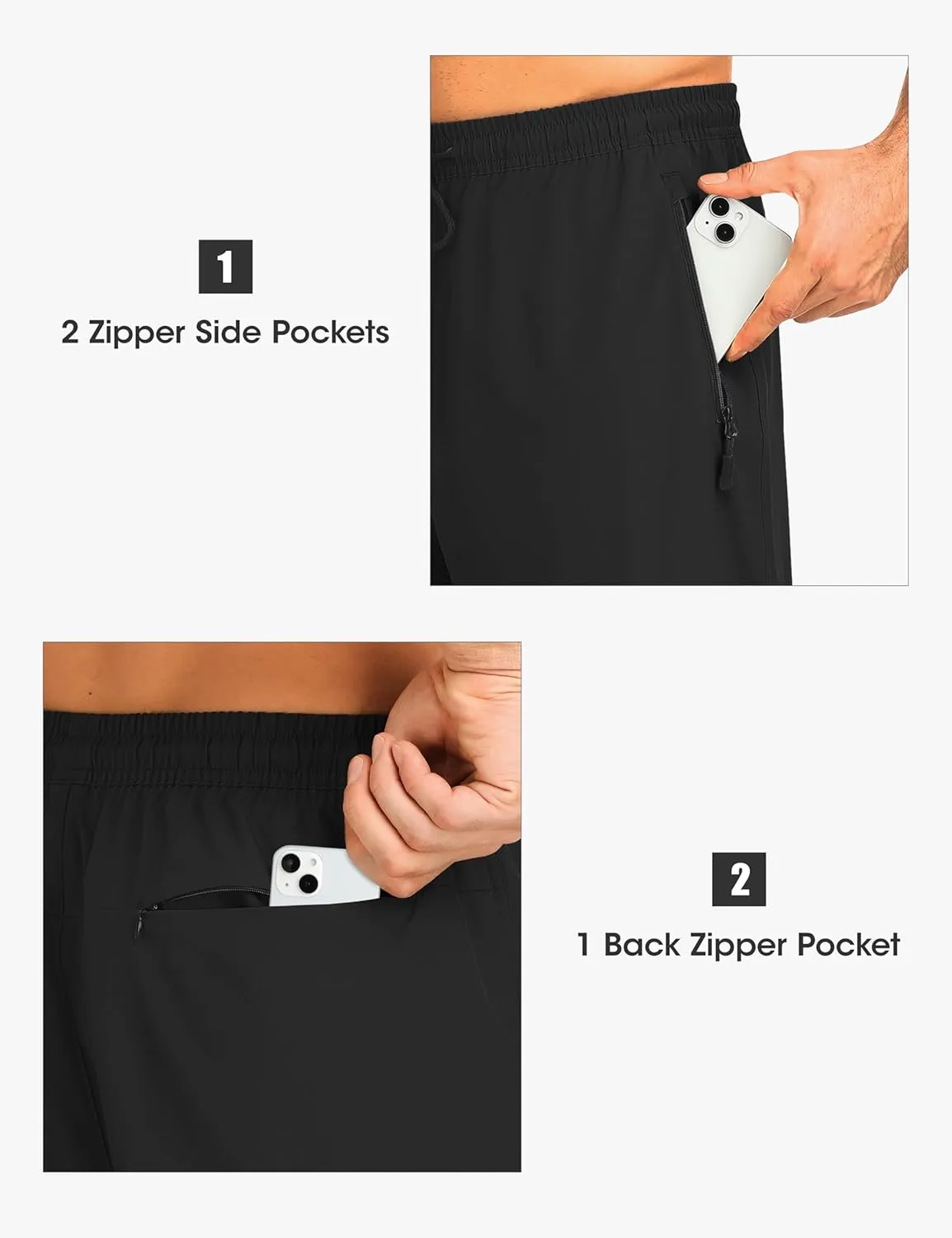 Men's Quick Dry Hiking Pants Lightweight Water-Resistant Stretch Athletic Outdoor Pants for Running Travel