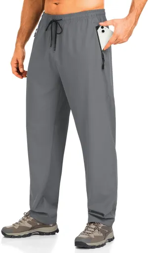 Men's Quick Dry Hiking Pants Lightweight Water-Resistant Stretch Athletic Outdoor Pants for Running Travel