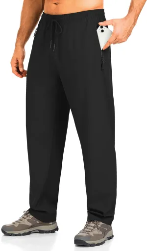Men's Quick Dry Hiking Pants Lightweight Water-Resistant Stretch Athletic Outdoor Pants for Running Travel