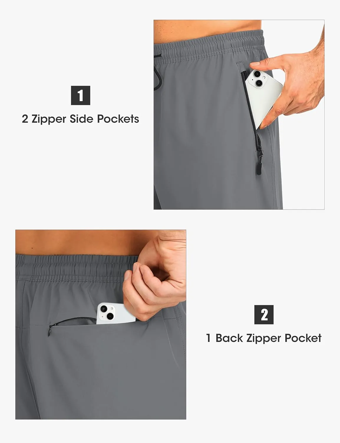 Men's Quick Dry Hiking Pants Lightweight Water-Resistant Stretch Athletic Outdoor Pants for Running Travel