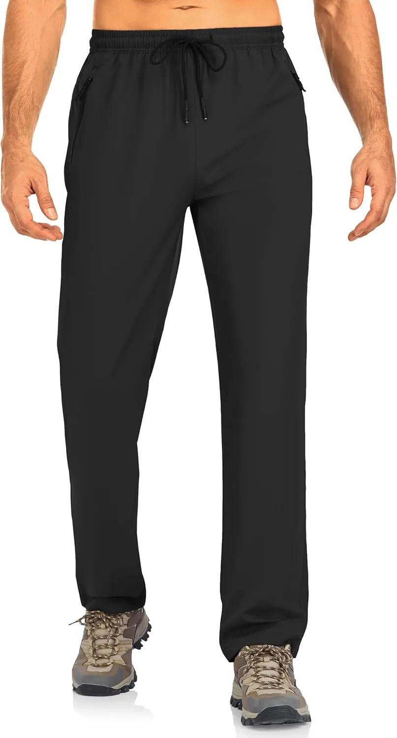 Men's Quick Dry Hiking Pants Lightweight Water-Resistant Stretch Athletic Outdoor Pants for Running Travel
