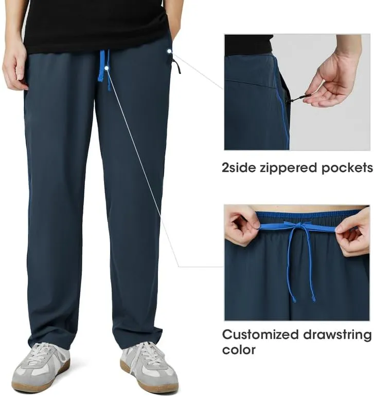 Men's Quick Dry Hiking Pants Lightweight Water-Resistant Stretch Athletic Outdoor Pants for Running Travel