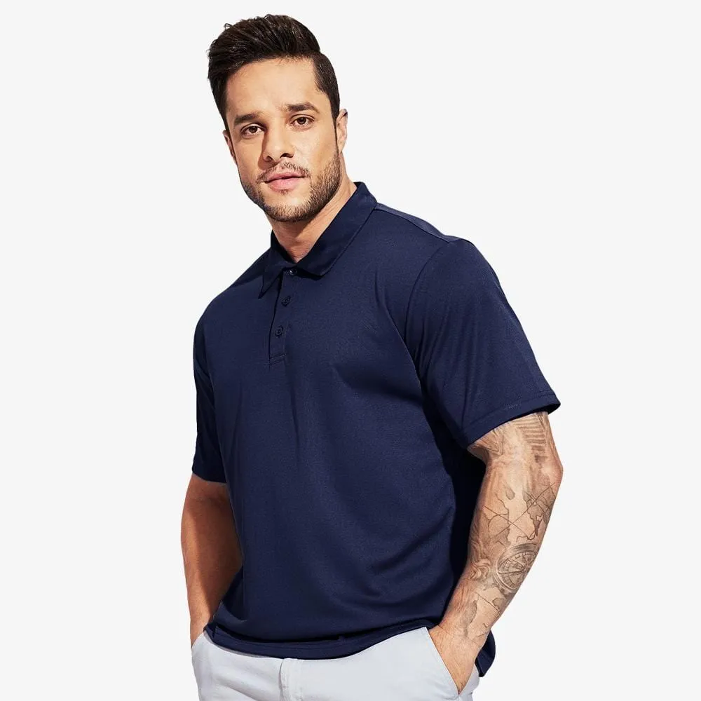 Men's Quick Dry Polo Shirts Casual Collared Shirts Short Sleeve