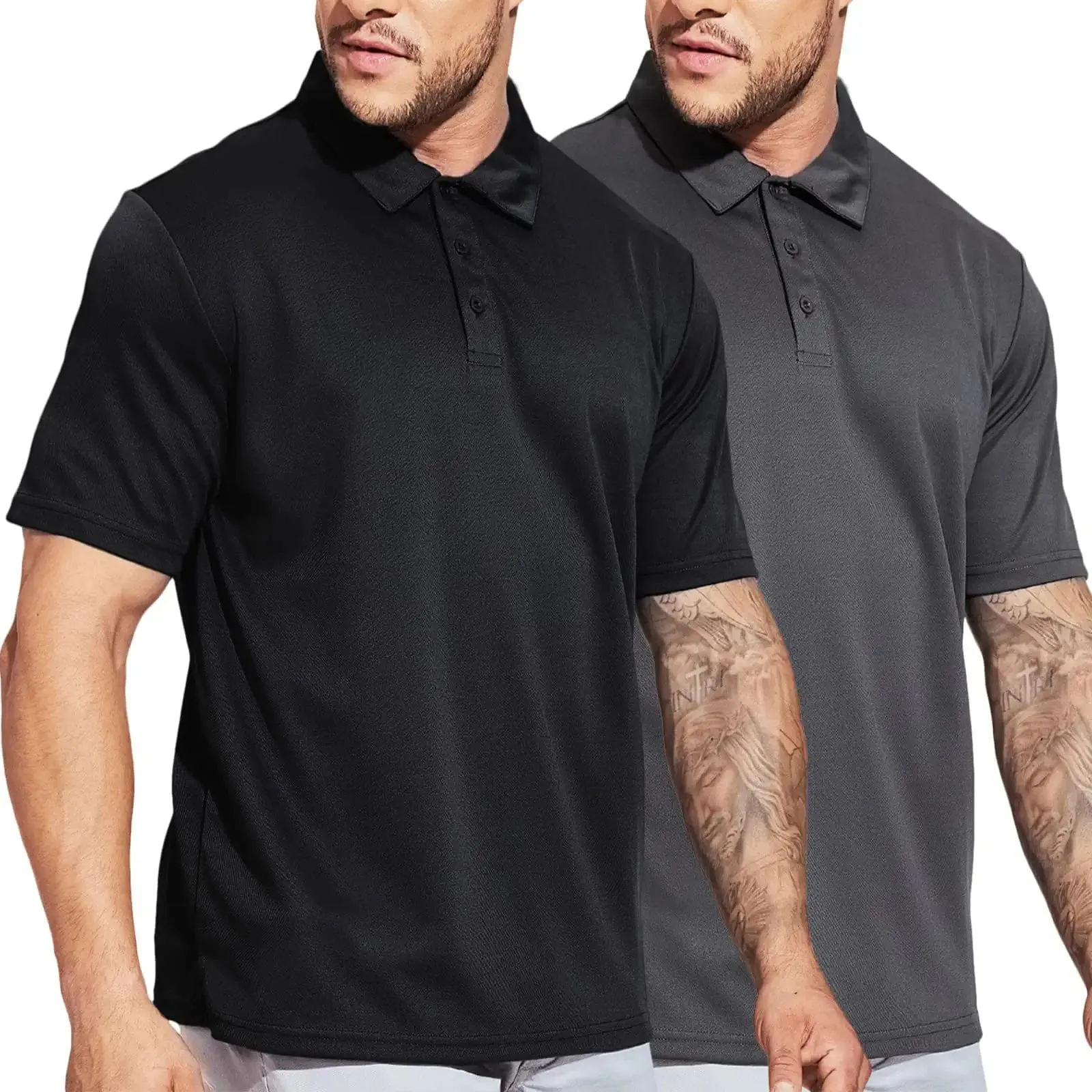 Men's Quick Dry Polo Shirts Casual Collared Shirts Short Sleeve