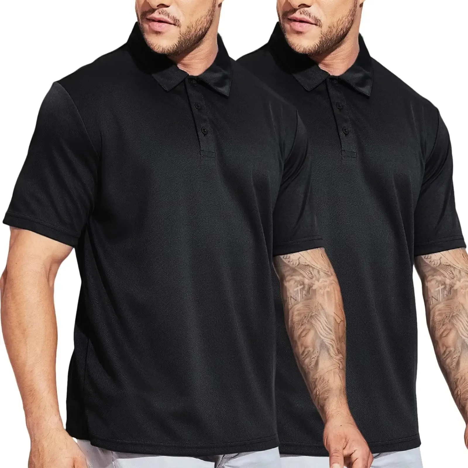 Men's Quick Dry Polo Shirts Casual Collared Shirts Short Sleeve