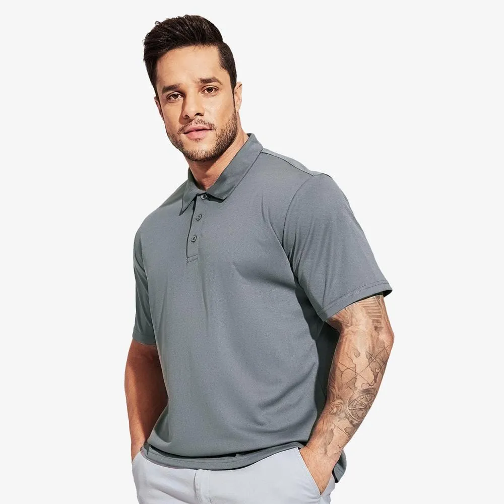 Men's Quick Dry Polo Shirts Casual Collared Shirts Short Sleeve
