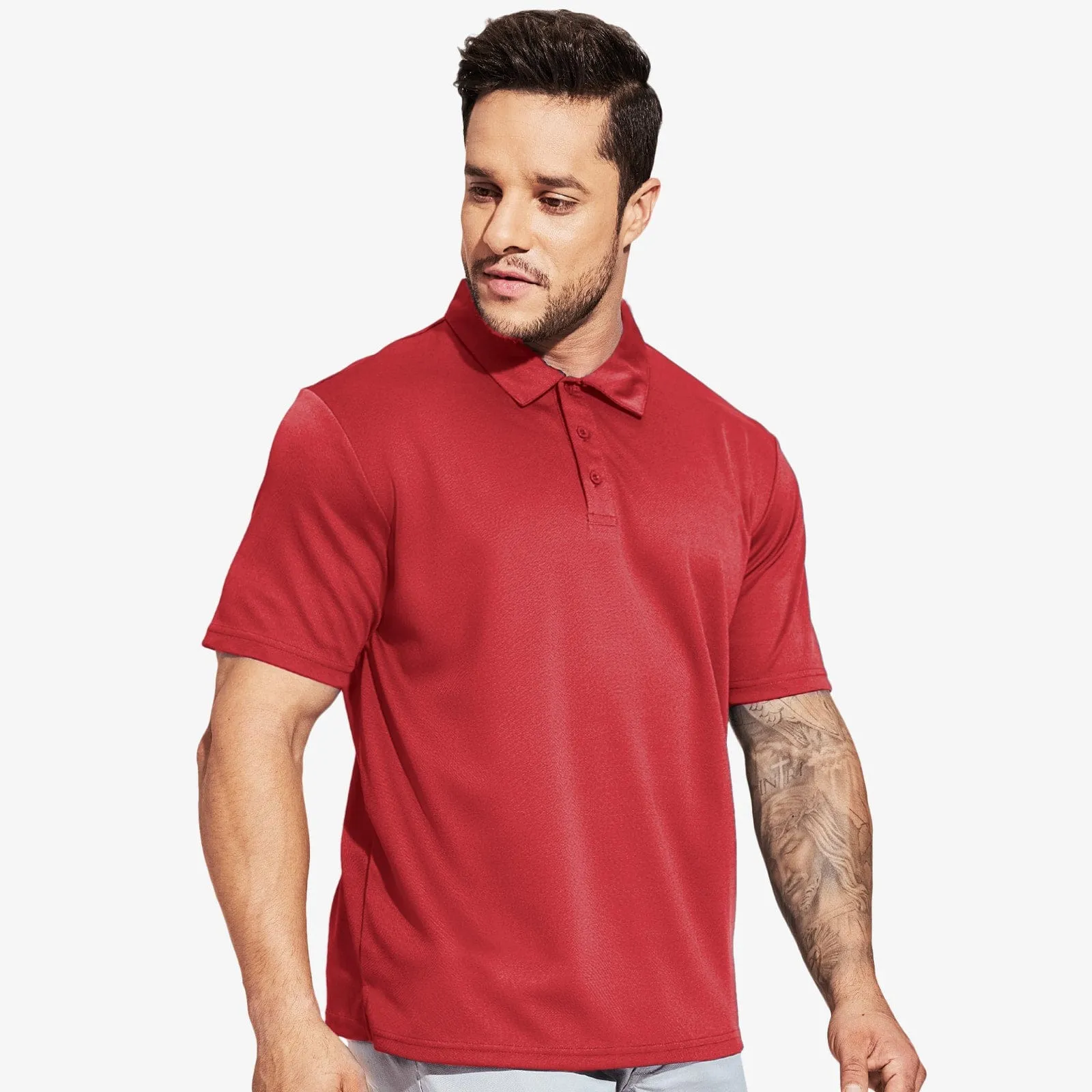 Men's Quick Dry Polo Shirts Casual Collared Shirts Short Sleeve