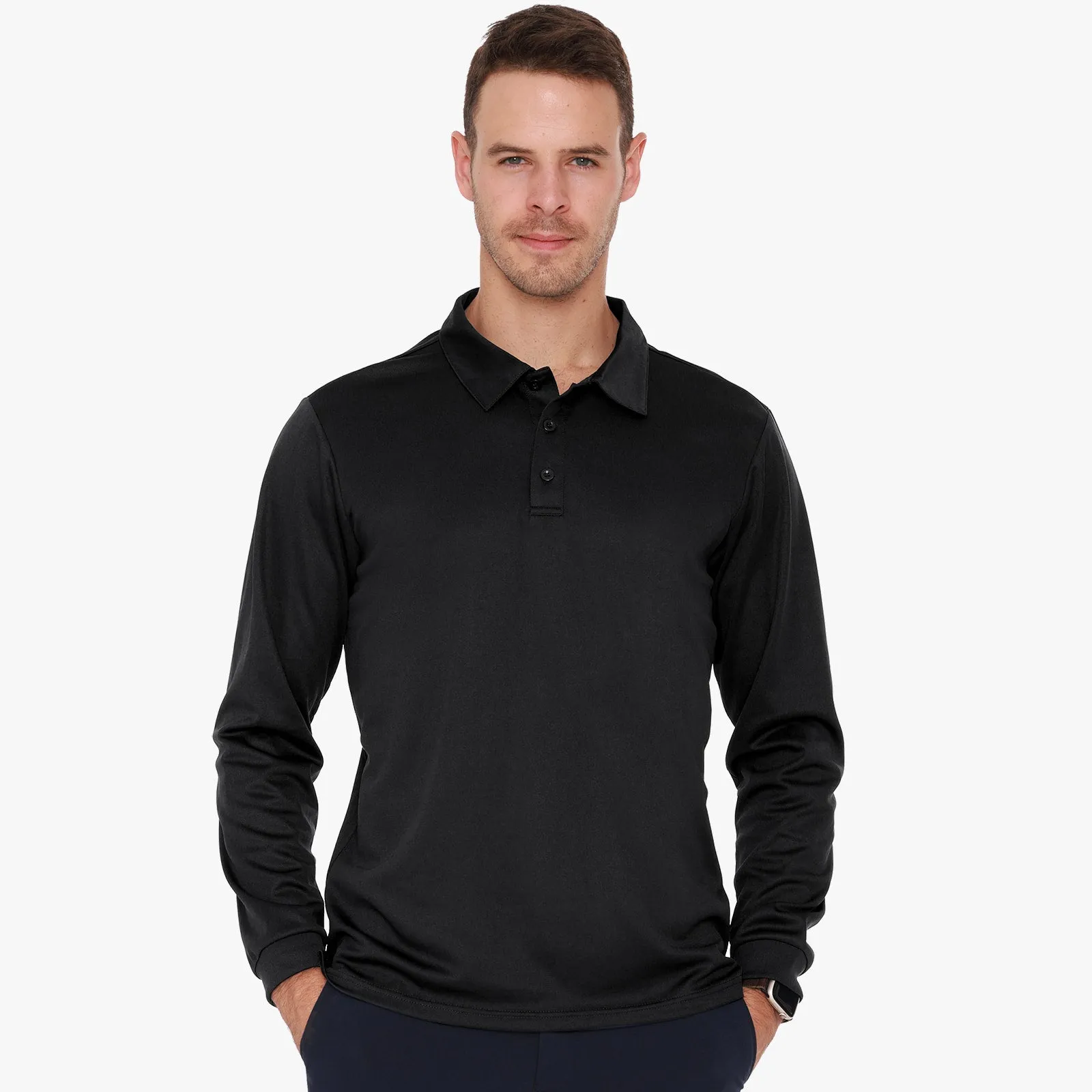 Men's Quick-Dry Polo Shirts Polyester Casual Collared Shirts