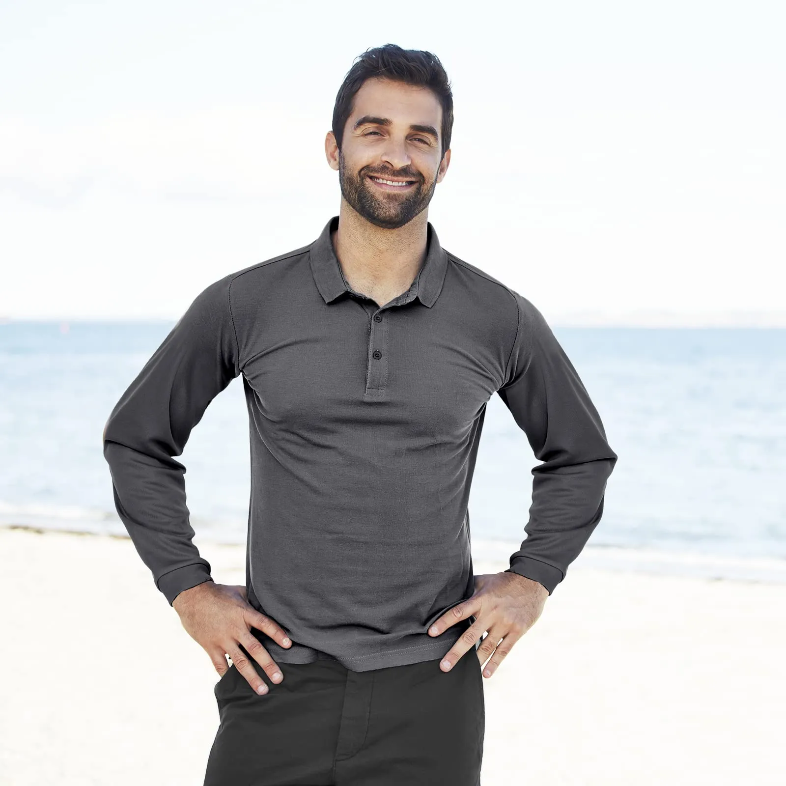 Men's Quick-Dry Polo Shirts Polyester Casual Collared Shirts