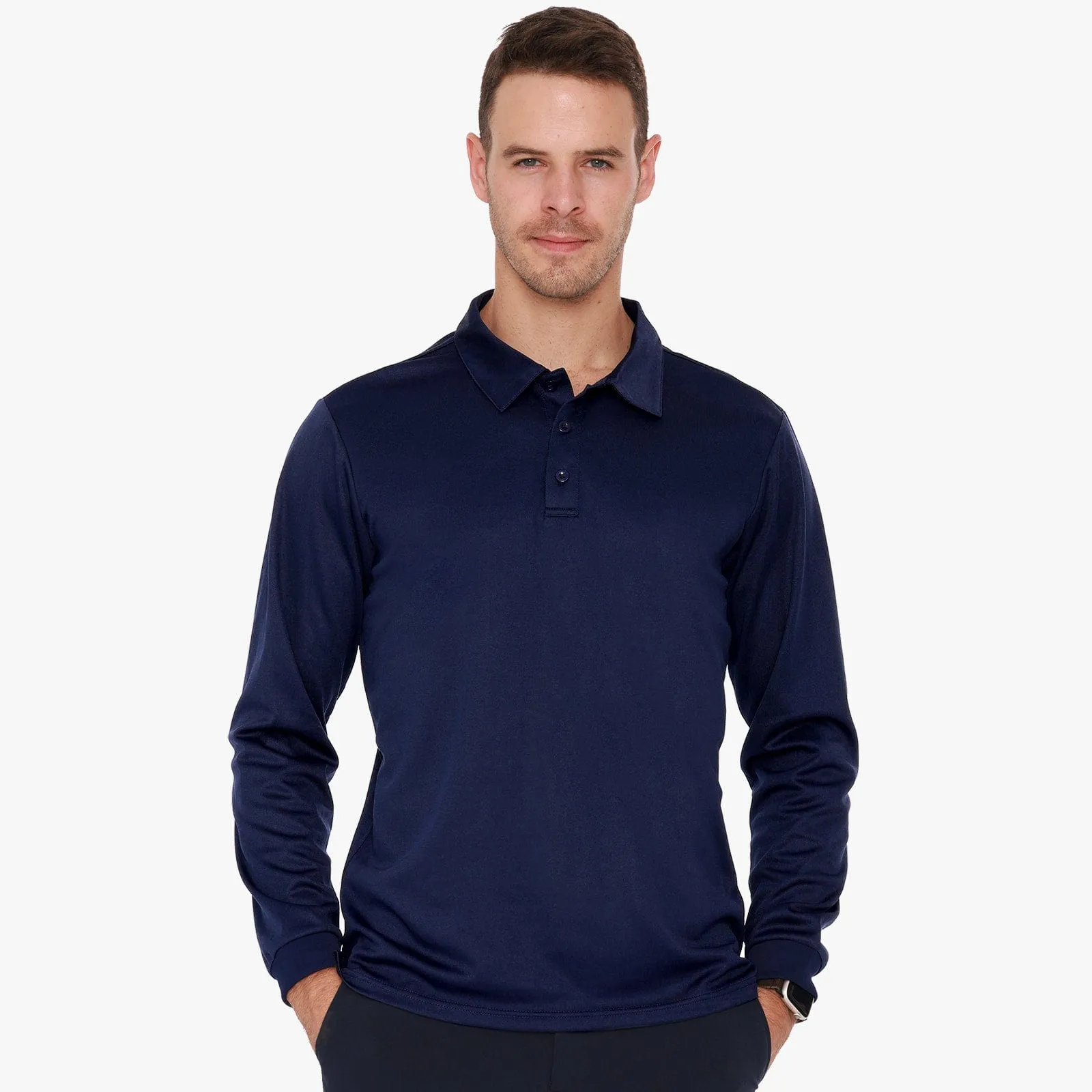 Men's Quick-Dry Polo Shirts Polyester Casual Collared Shirts
