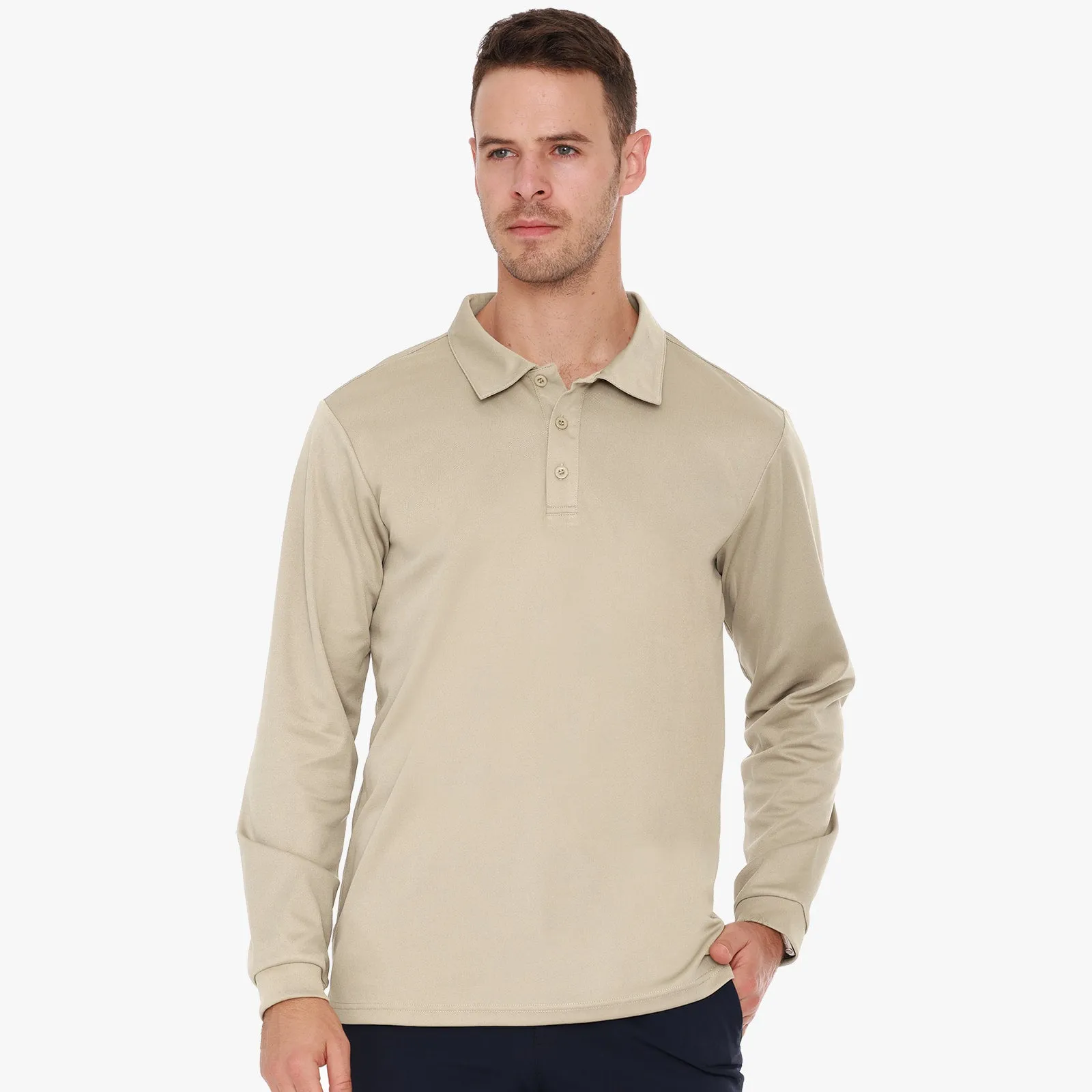 Men's Quick-Dry Polo Shirts Polyester Casual Collared Shirts