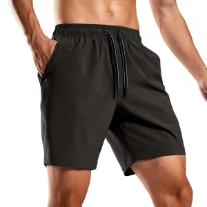 Men's Quick-Dry Running Shorts with Zipper Pockets 7 Inch