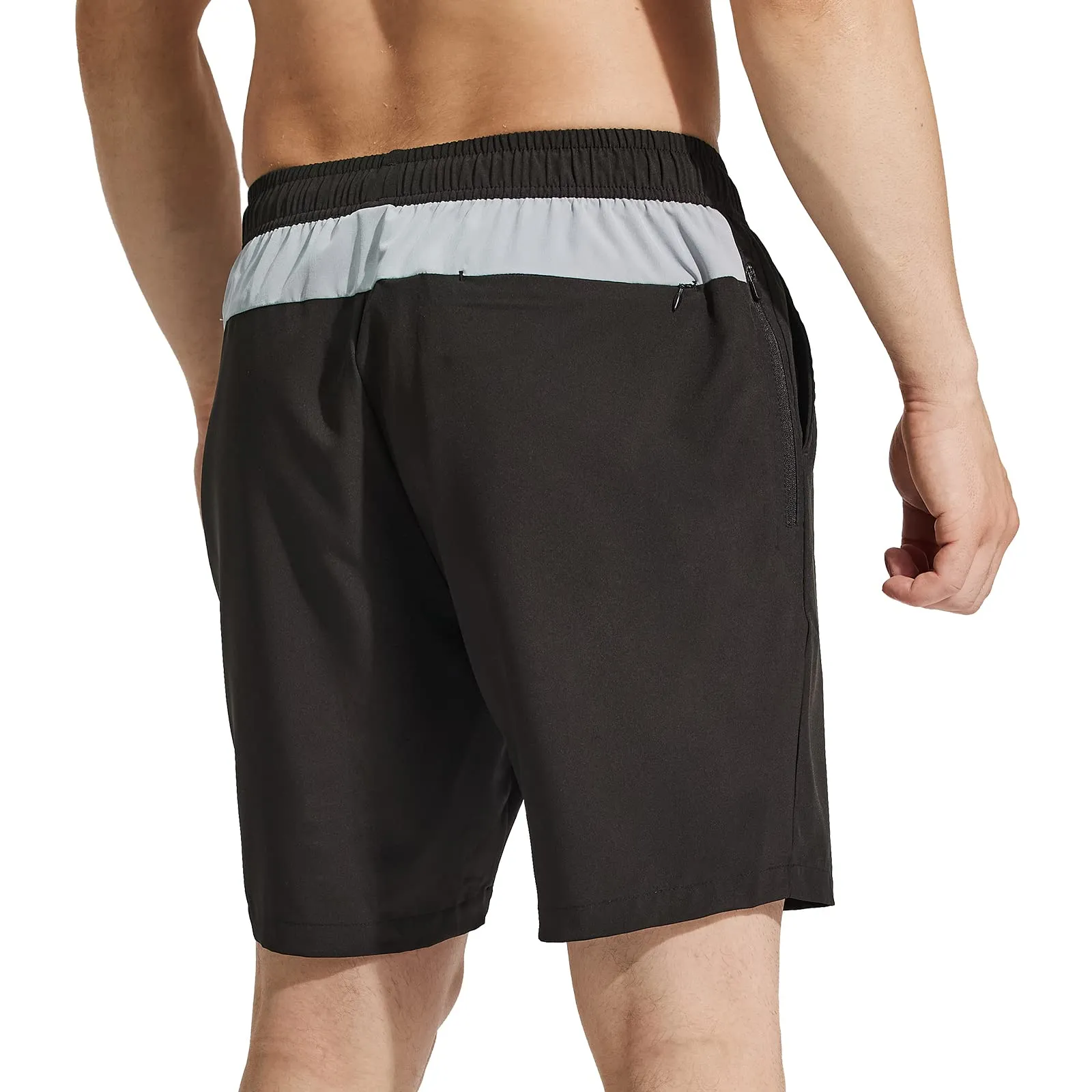 Men's Quick-Dry Running Shorts with Zipper Pockets 7 Inch