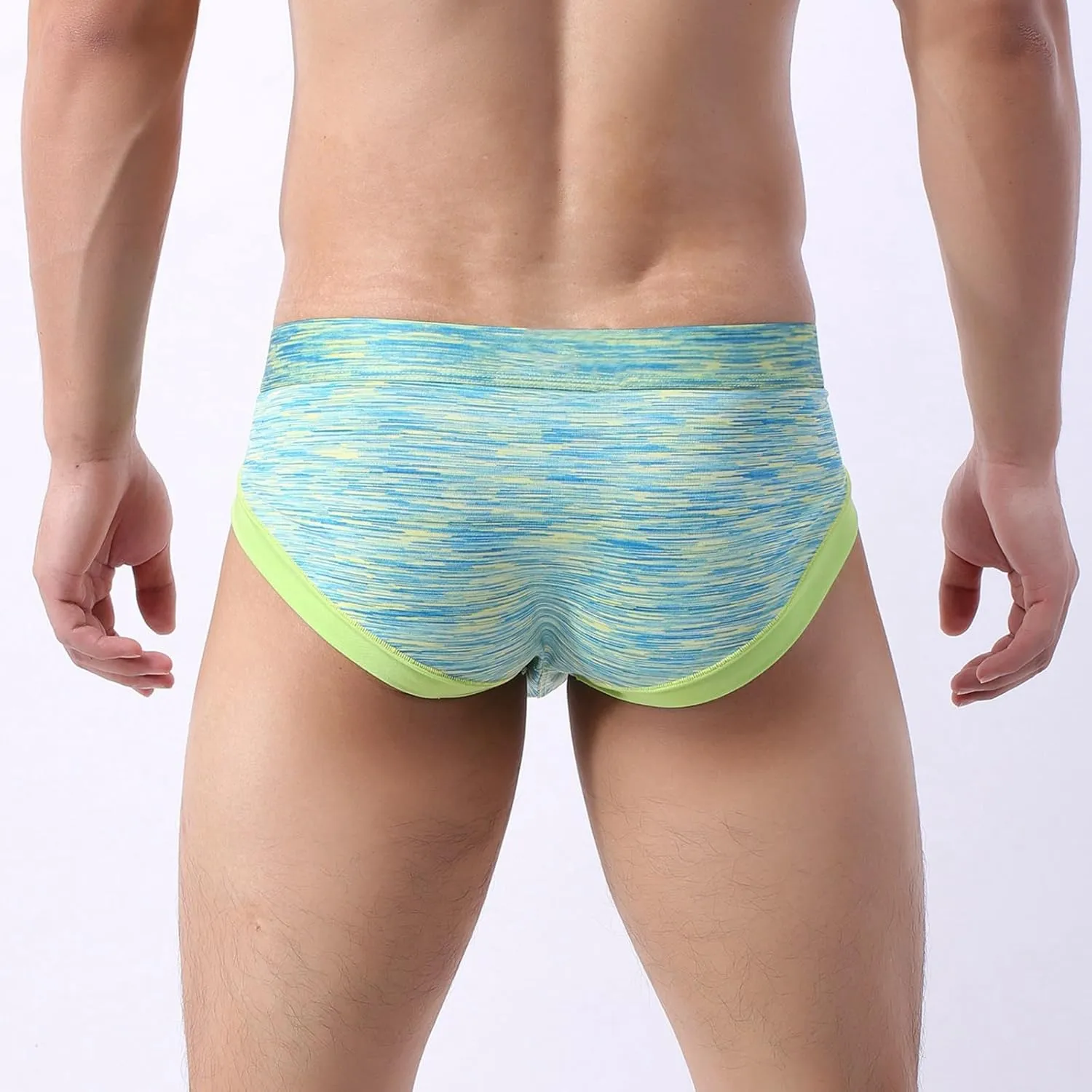 Men's Quick-dryl Briefs with Big Pouch Colorful Bulge Stretch Bikini Underwear Low Rise Sporty Under Panties for Men