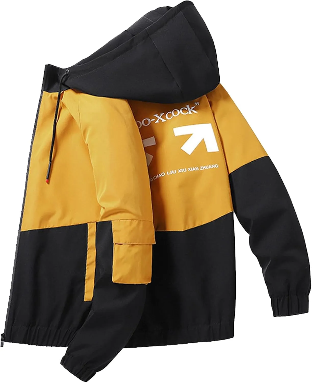 Mens Rain Jacket Casual Lightweight Packable Shell Hooded Waterproof Outdoor Raincoat Hiking Sport Jacket