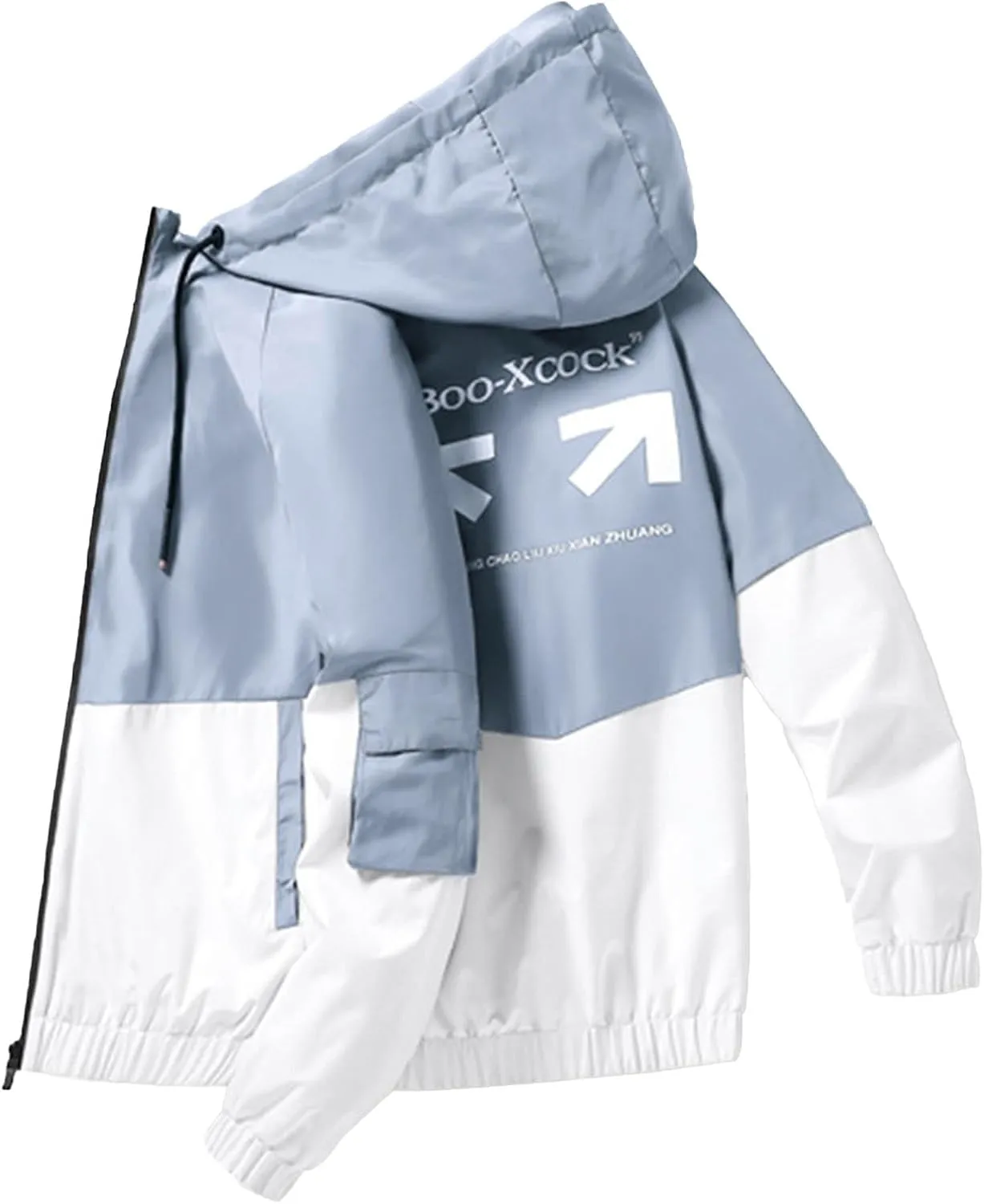 Mens Rain Jacket Casual Lightweight Packable Shell Hooded Waterproof Outdoor Raincoat Hiking Sport Jacket