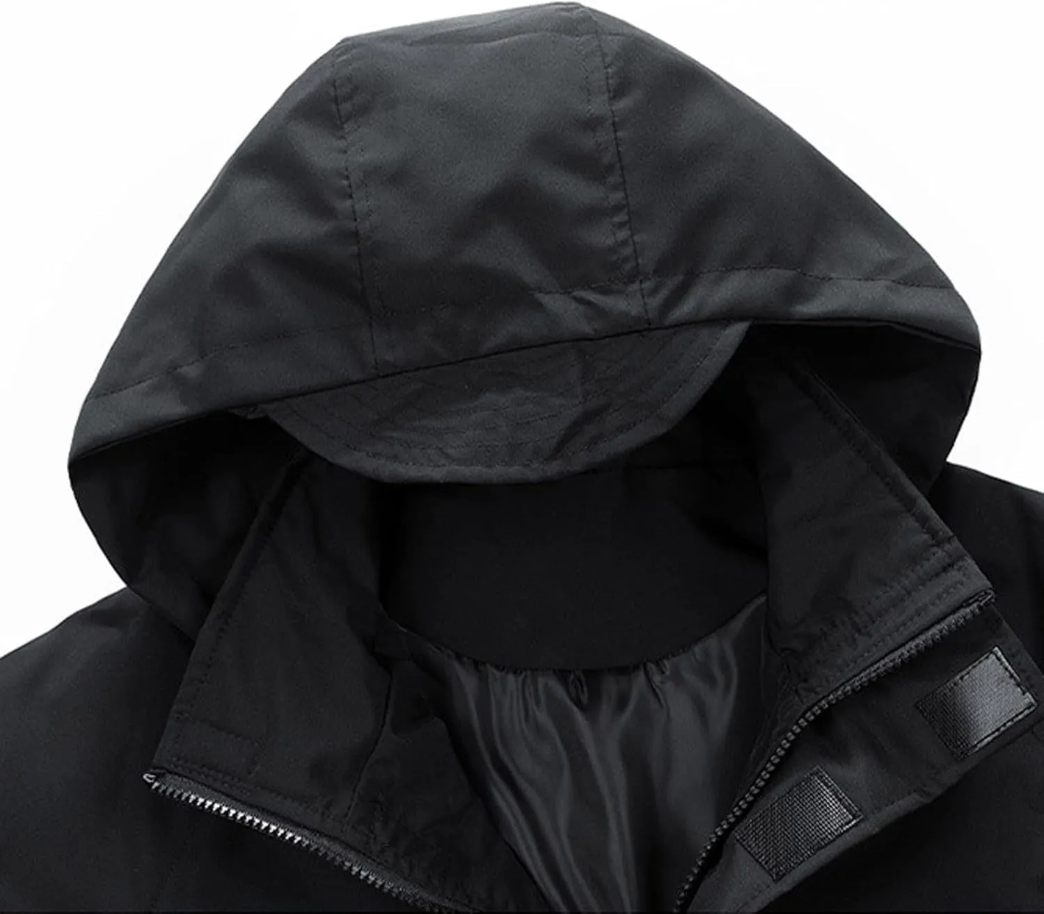 Mens Rain Jacket Waterproof with Hooded Hiking Coat Lightweight Windbreaker Slim Fitting Long Sleeved Outdoor Jackets
