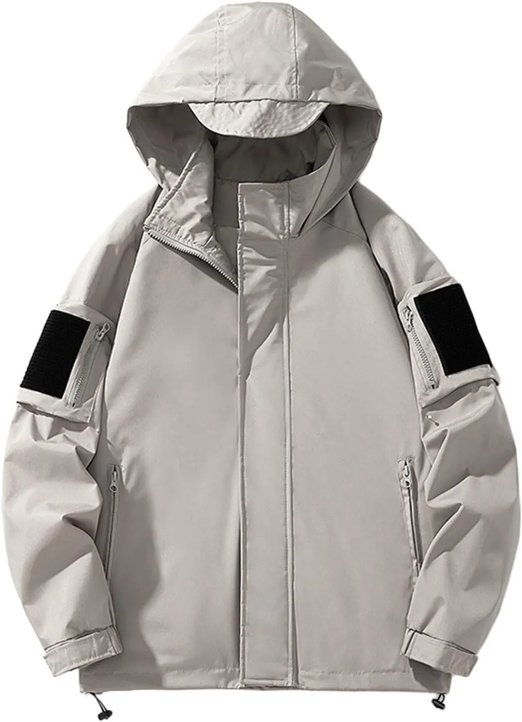 Mens Rain Jacket Waterproof with Hooded Hiking Coat Lightweight Windbreaker Slim Fitting Long Sleeved Outdoor Jackets
