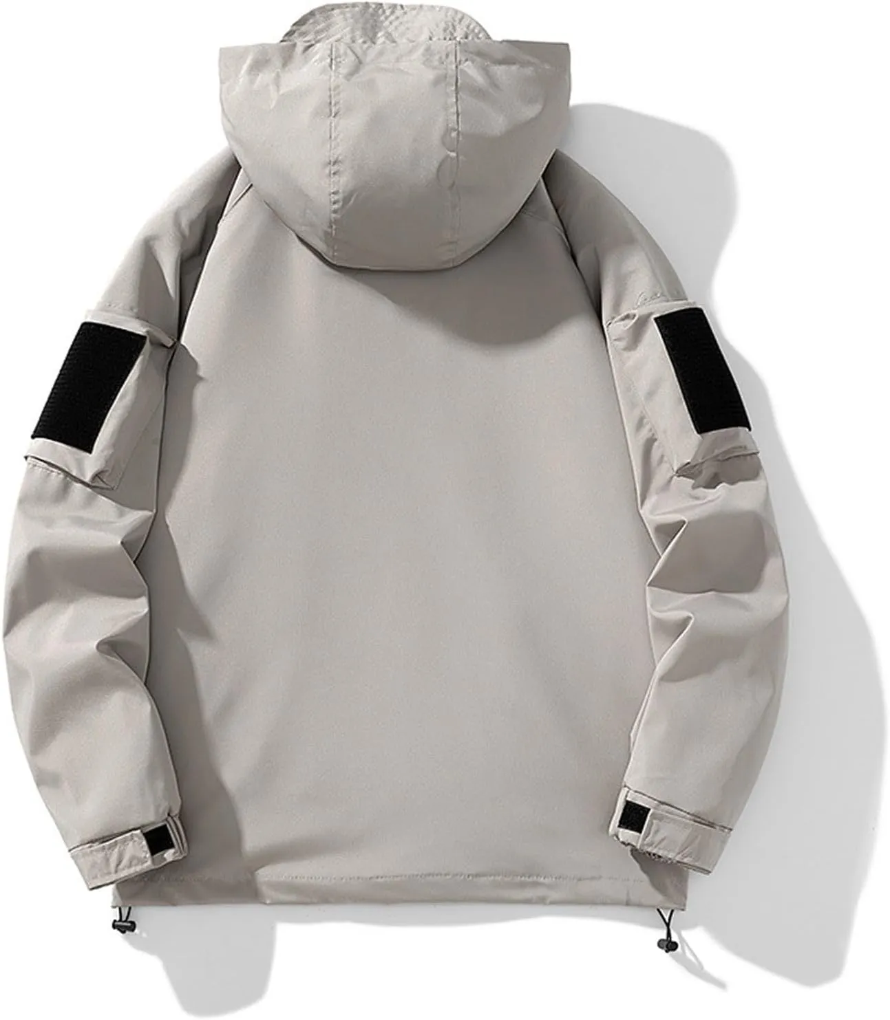 Mens Rain Jacket Waterproof with Hooded Hiking Coat Lightweight Windbreaker Slim Fitting Long Sleeved Outdoor Jackets