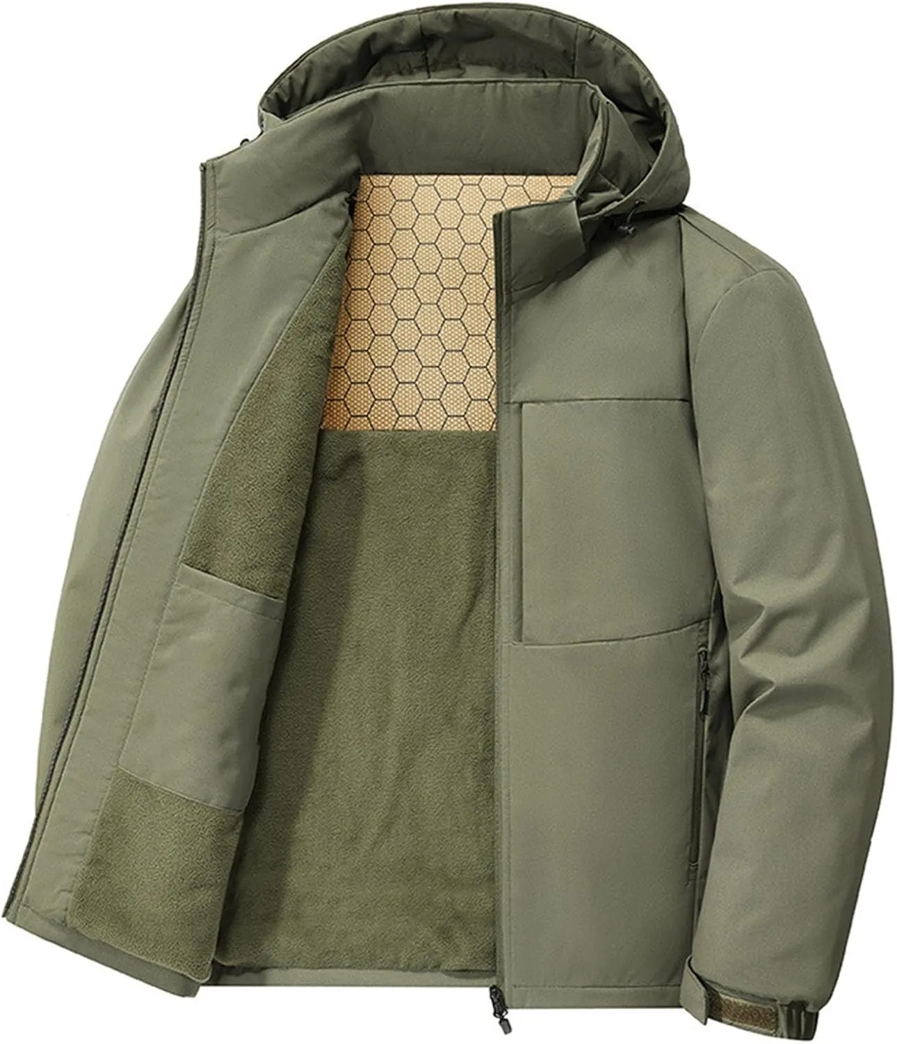 Men's Rain Jacket,Waterproof Tactical Jacket Warm Mens Cycling Jacket Slim Fit Work Clothes Hoodie or Teen Boys