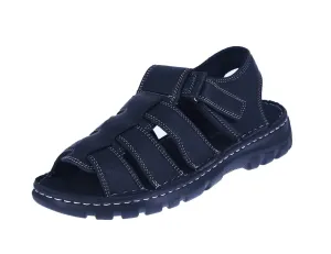 MEN'S SHOES BLACK PU LEATHER SANDALS VICTOR-07