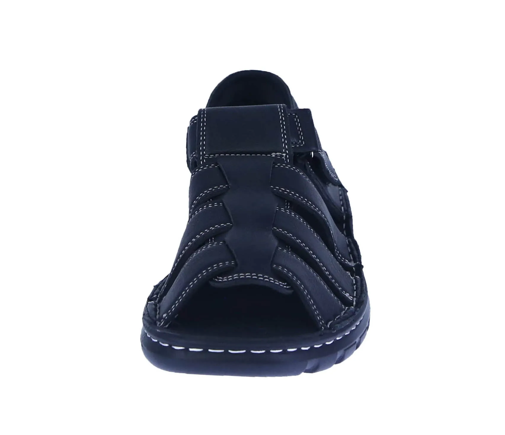 MEN'S SHOES BLACK PU LEATHER SANDALS VICTOR-07