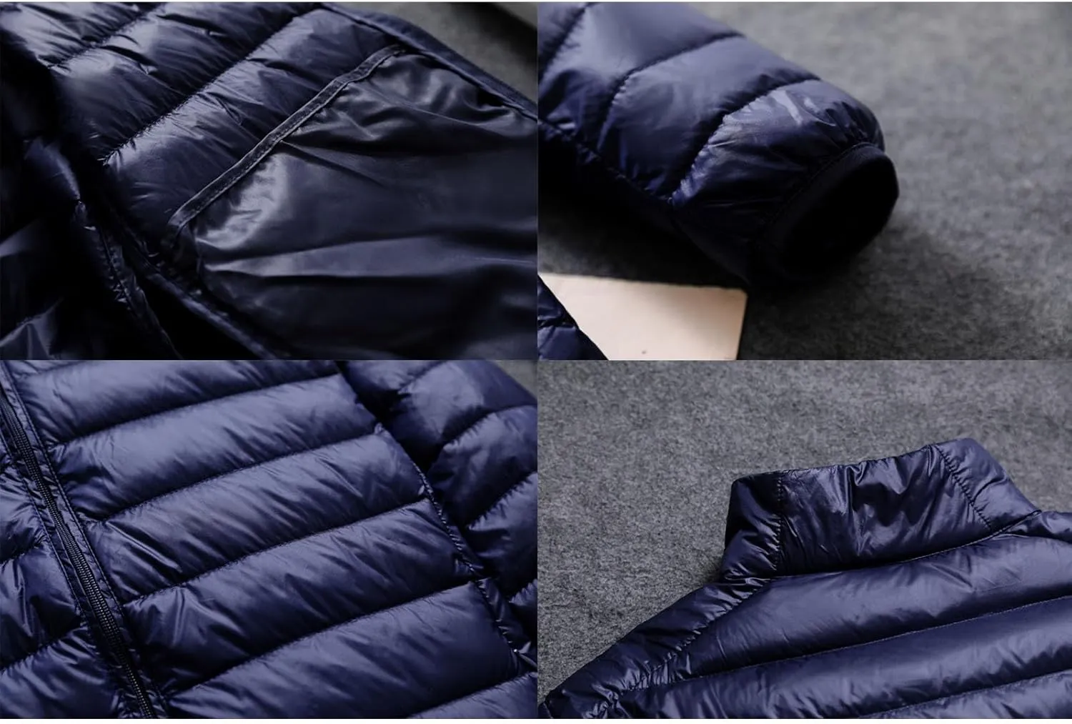 Mens Short Lightweight Puffer Jackets Warm Puffy Winter Down Jacket Windproof Water Repellent Quilted Coat