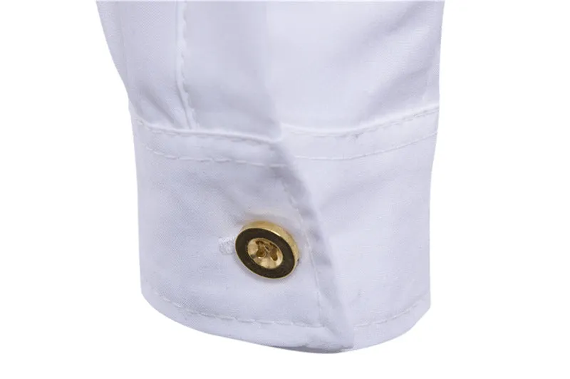 Men's Spring Double Breasted Long Sleeved Shirt