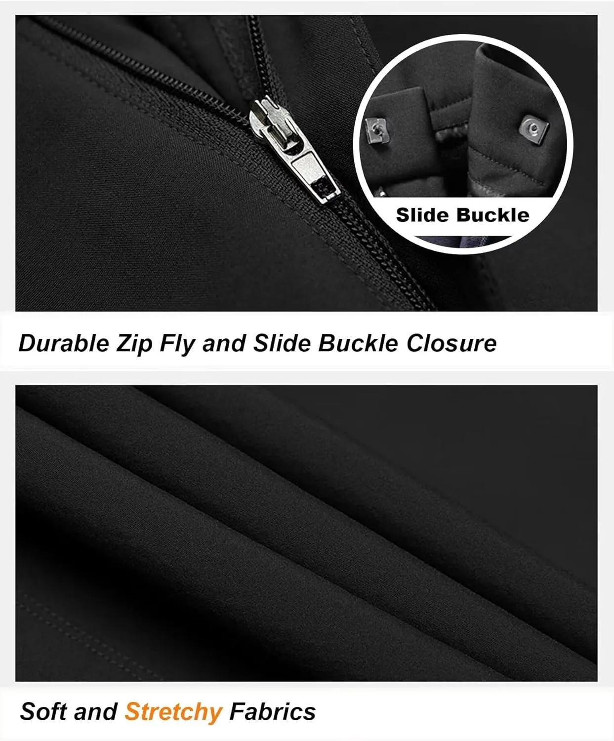 Men's Stretch Waterproof Work Hiking Pants(with Belt),Reinforced Knee,4 Zip Pockets,Outdoor Pants