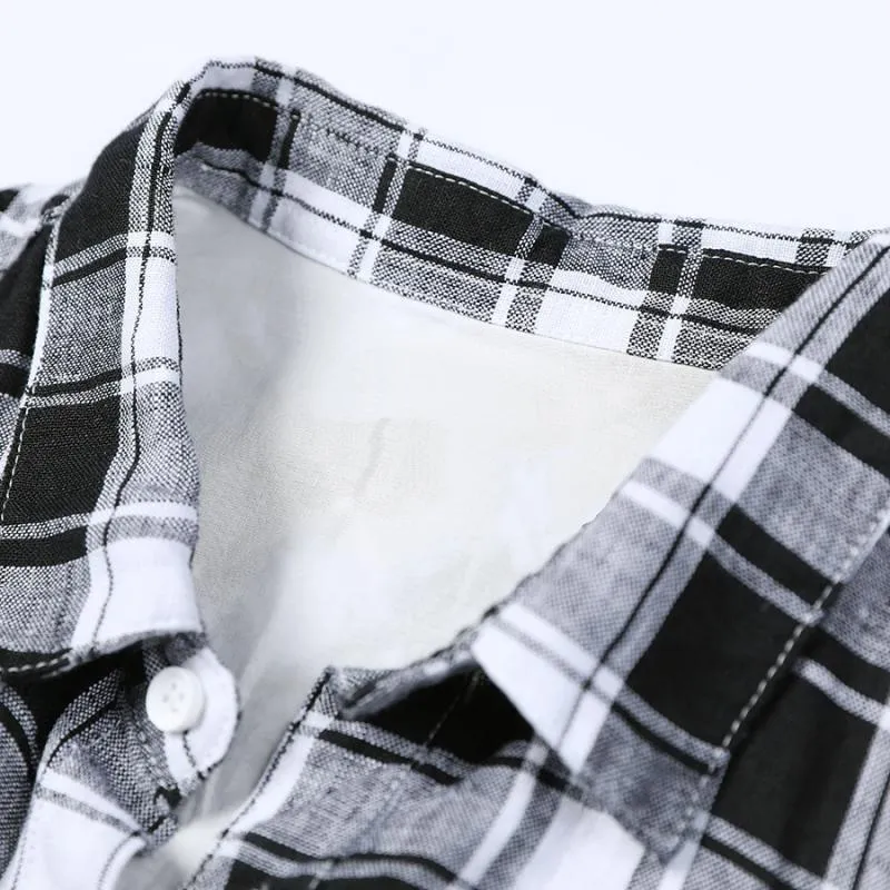 Men's Summer Casual Long Sleeved Plaid Shirt