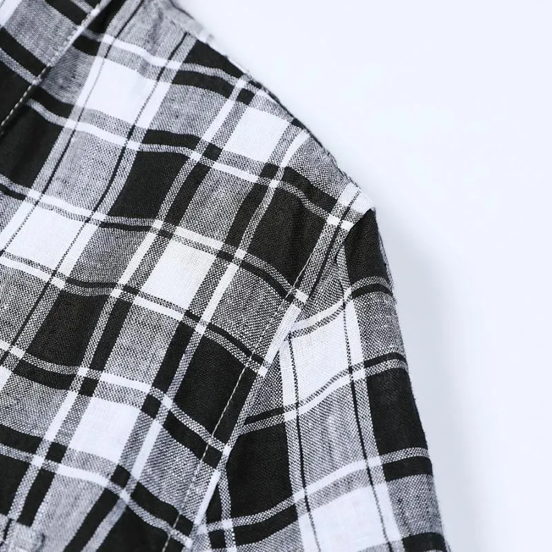 Men's Summer Casual Long Sleeved Plaid Shirt