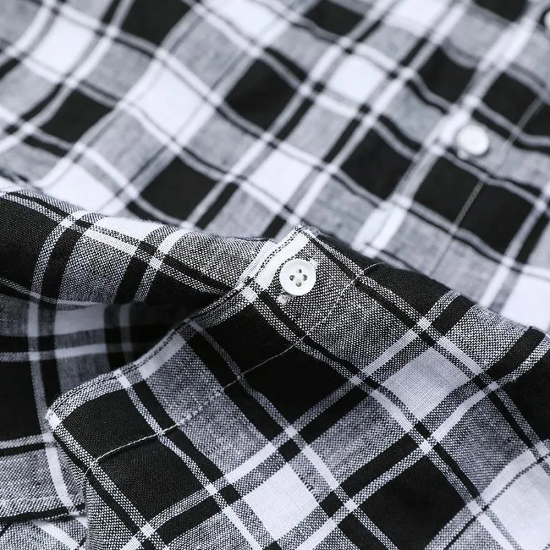 Men's Summer Casual Long Sleeved Plaid Shirt