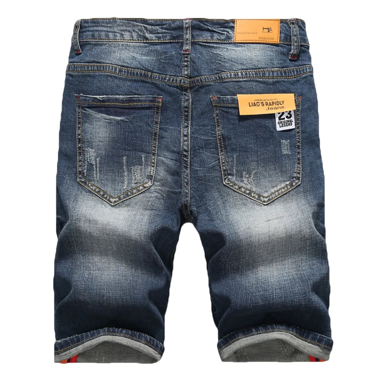 Men's Summer Casual Ripped Elastic Denim Shorts | Plus Size