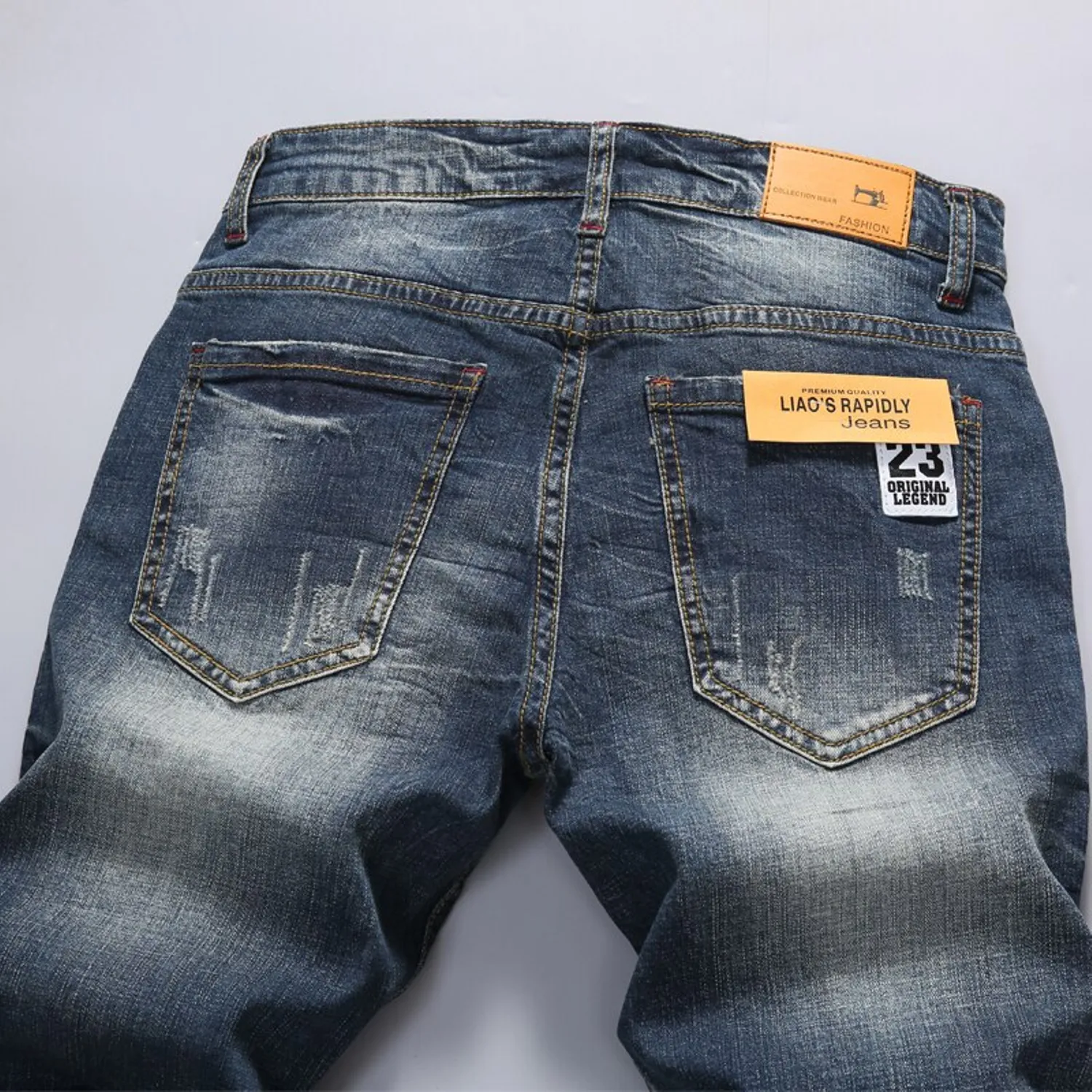Men's Summer Casual Ripped Elastic Denim Shorts | Plus Size