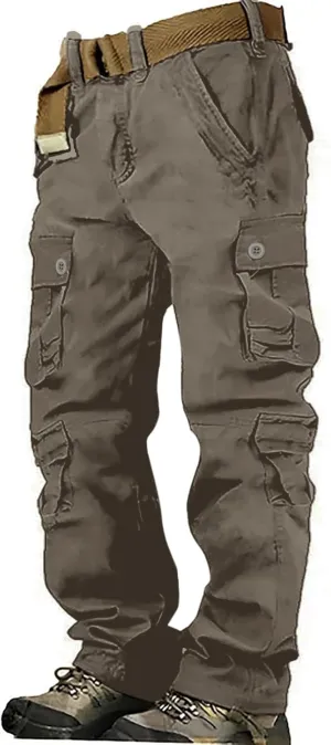 Mens Tactiacl Hiking Work Pants Straight Leg Lightweight Athletic Fit Cargo Trousers Outdoor Pants with Multi Pockets