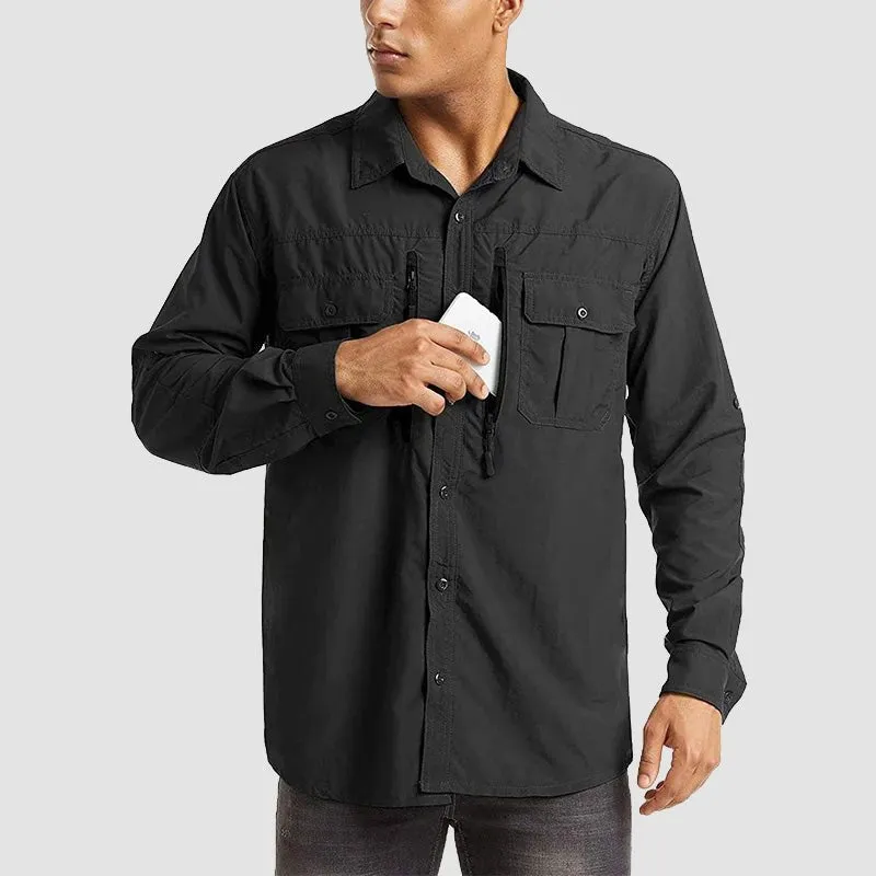 Men's Tactical Shirts Quick Dry UV Protection Breathable Long Sleeve Hiking Fishing  Shirts