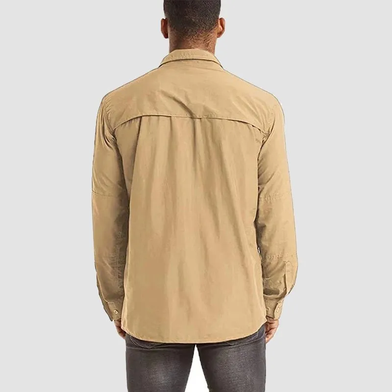 Men's Tactical Shirts Quick Dry UV Protection Breathable Long Sleeve Hiking Fishing  Shirts