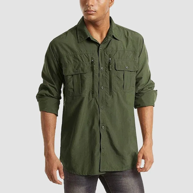 Men's Tactical Shirts Quick Dry UV Protection Breathable Long Sleeve Hiking Fishing  Shirts