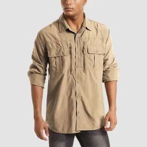 Men's Tactical Shirts Quick Dry UV Protection Breathable Long Sleeve Hiking Fishing  Shirts